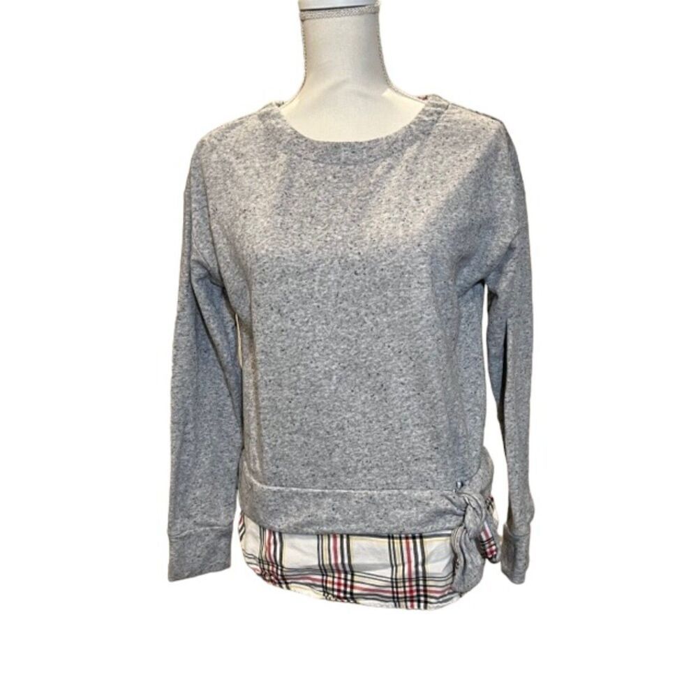 IZOD Women's 2 in1 Layered Sweater, Plaid Under Size Small‎